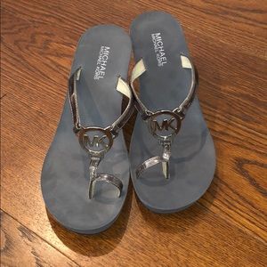 Michael Korda Wedge Flip Flop Sandals W 9